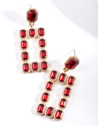 Red Stone Earrings - link has visual effect only