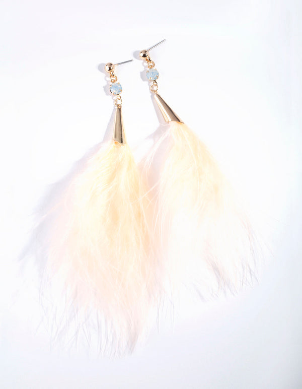 Pink Flute Feather Earrings