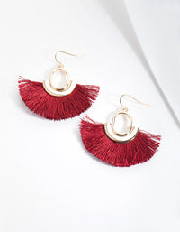 Maroon Armour Tassel Earrings - link has visual effect only