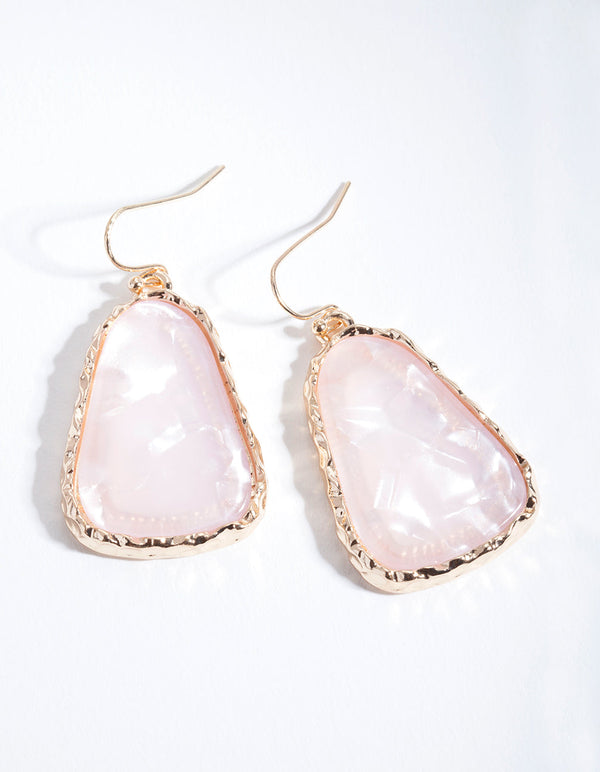 Gold Blush Stone Drop Earrings