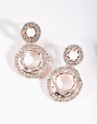Rise Gold Diamante Circle Drop Earrings - link has visual effect only