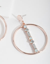 Rose Gold Circle Gem Earrings - link has visual effect only