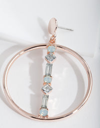 Rose Gold Circle Gem Earrings - link has visual effect only