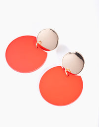 Red & Gold Double Circle Earrings - link has visual effect only