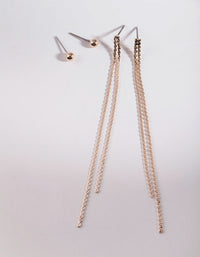 Rose Gold Flat Chain Earring Pack - link has visual effect only