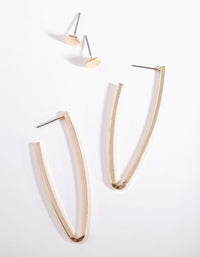 Gold Minimal Hoop Earring 2 Pack - link has visual effect only