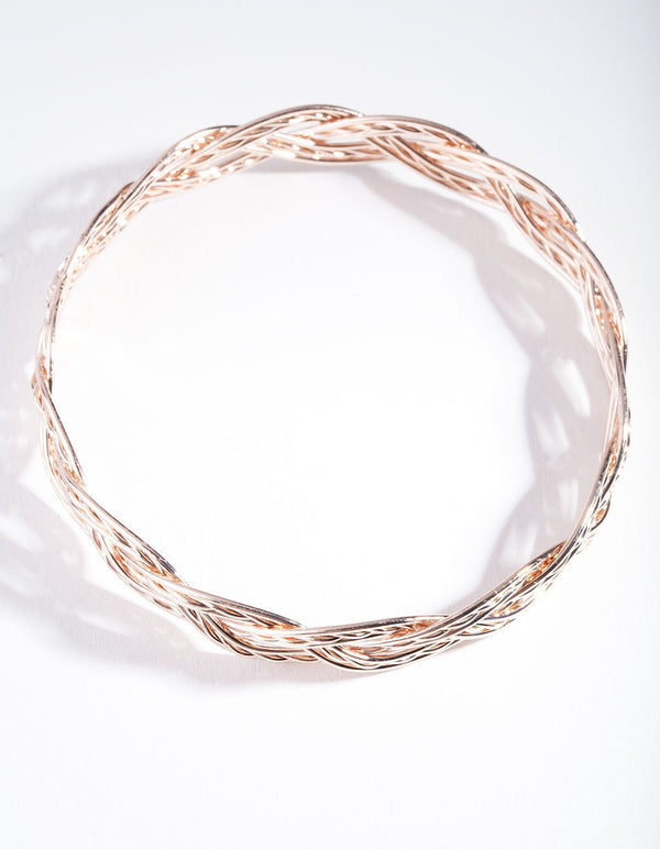 Rose Gold Twisted Rope Bangle