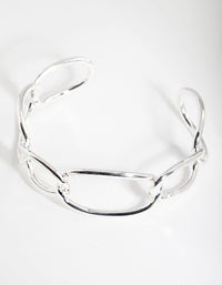 Silver Chain Link Bangle - link has visual effect only