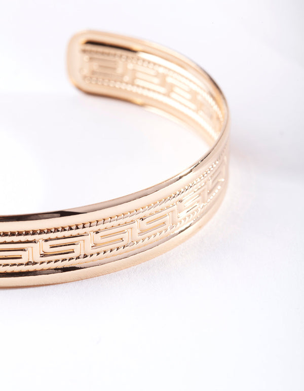 Gold Maze Pattern Bracelet