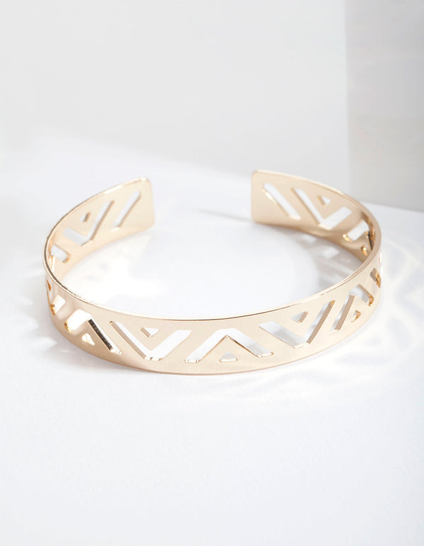 Gold Triangle Cut-Out Bangle