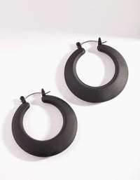Black Matte Chunky Hoop Earrings - link has visual effect only