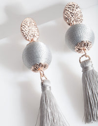Rose Gold Thread Tassel Earrings - link has visual effect only