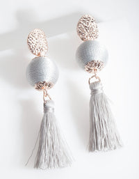 Rose Gold Thread Tassel Earrings - link has visual effect only