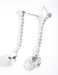 Silver Diamante Teardrop Earrings - link has visual effect only