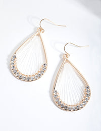 Gold Diamante Harp Earrings - link has visual effect only