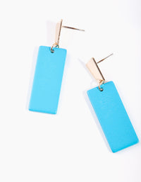 Turquoise Rectangle Drop Earrings - link has visual effect only