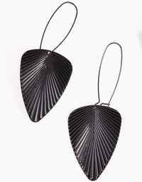 Black Fan Drop Earrings - link has visual effect only