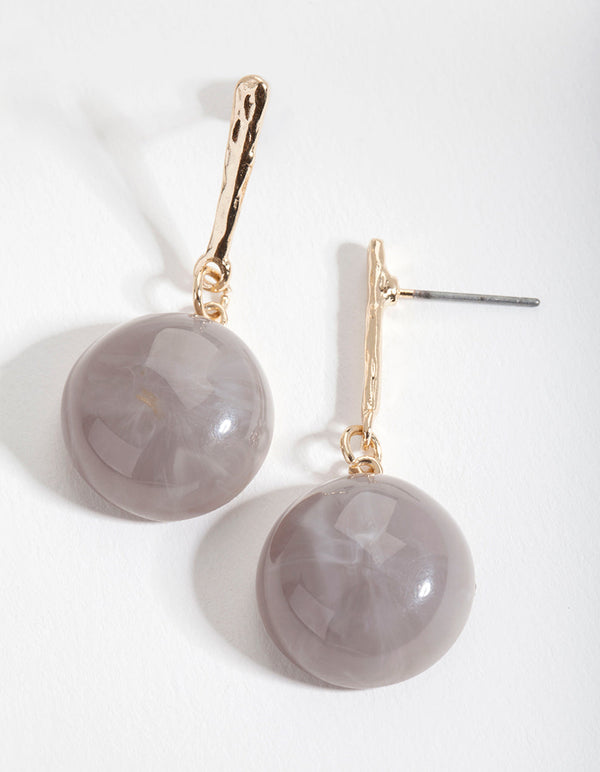 Gold Smoke Bead Earrings