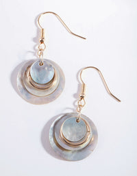 Gold Multi Circle Shell Earrings - link has visual effect only
