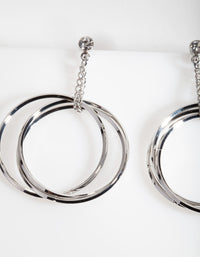 Rhodium Circle Chain Earrings - link has visual effect only