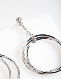 Rhodium Circle Chain Earrings - link has visual effect only