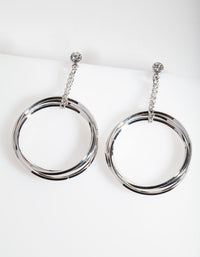 Rhodium Circle Chain Earrings - link has visual effect only