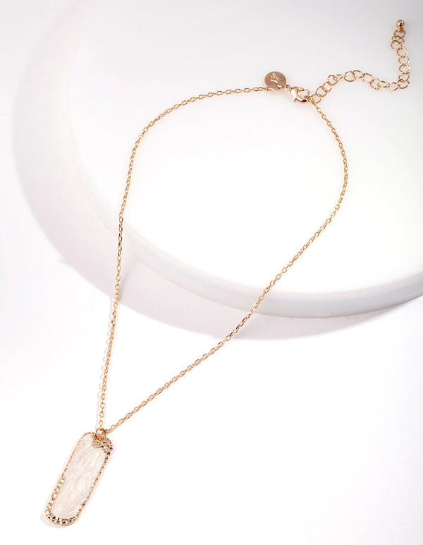 White Marble Effect Necklace
