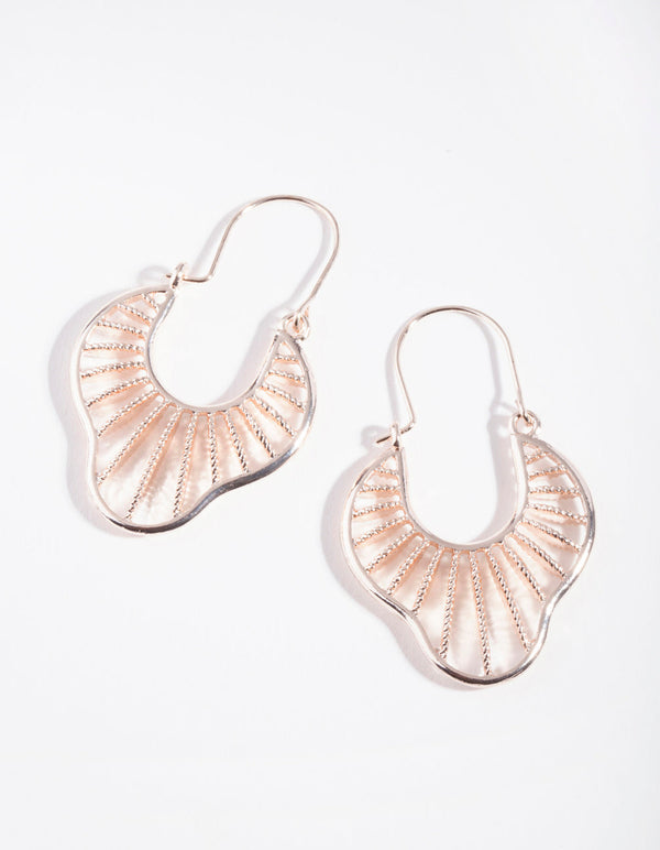 Rose Gold Abstract Hook Drop Earrings