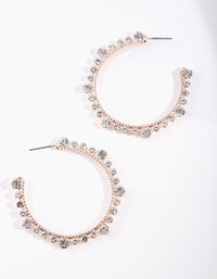 Rose Gold Diamante Hoop Earrings - link has visual effect only
