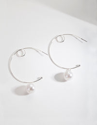 Silver Looped Pearl Earrings - link has visual effect only