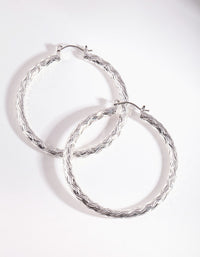 Silver Groovy Hoop Earrings - link has visual effect only