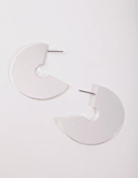Silver Half Circle Hoop Earrings - link has visual effect only