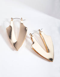 Gold Shield Hoop Earrings - link has visual effect only