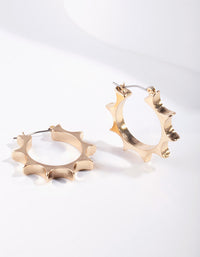 Gold Sun Ray Hoop Earrings - link has visual effect only