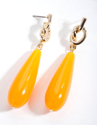 Orange Knot Bead Earrings - link has visual effect only