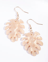Gold Acrylic Palm Leaf Earrings - link has visual effect only