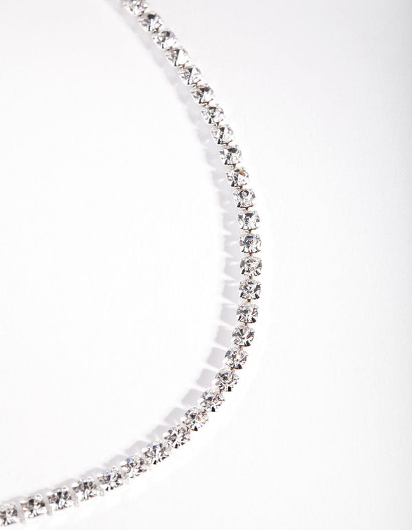 Silver Diamante Choker Necklace