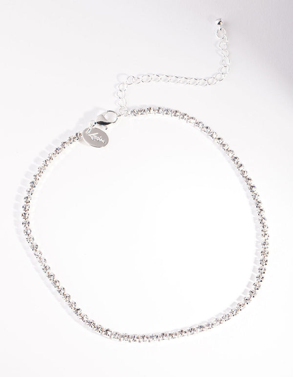 Silver Diamante Choker Necklace