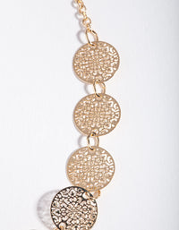 Gold Multi Filigree Disc Choker Necklace - link has visual effect only