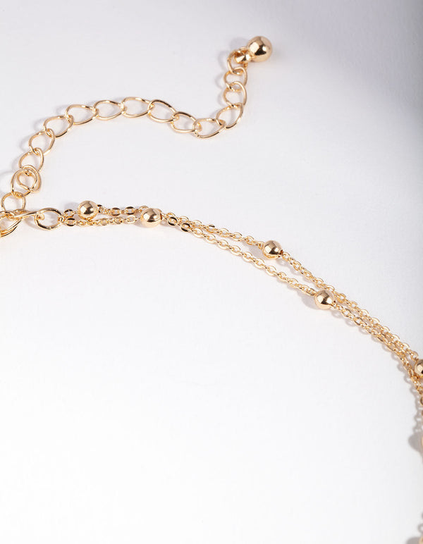 Gold Mini Ball Chain Choker Necklace