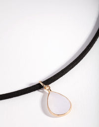 Black Simple Stone Choker Necklace - link has visual effect only