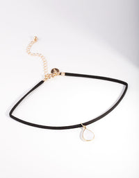 Black Simple Stone Choker Necklace - link has visual effect only