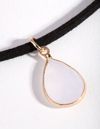 Black Simple Stone Choker Necklace - link has visual effect only