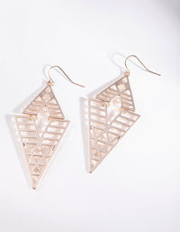 Rose Gold Geometric Triangle Earrings - link has visual effect only