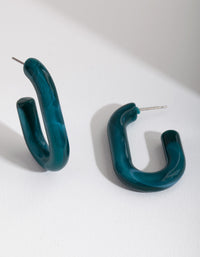 Blue Acrylic Tube Hoop Earrings - link has visual effect only