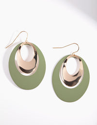 Gold Double Oval Drop Earrings - link has visual effect only