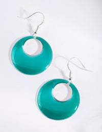 Green Metallic Drop Earrings - link has visual effect only