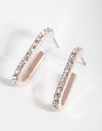 Rose Gold Diamante Oval Earrings - link has visual effect only