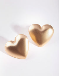 Gold Heart Stud Earrings - link has visual effect only