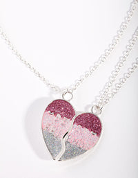 Kids Silver Rainbow BFF Heart Necklace - link has visual effect only
